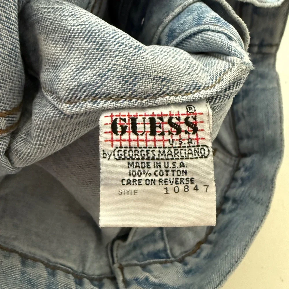 Vintage Guess Jeans Georges Marciano Denim Jacket Light Wash Made in USA SMALL - Picture 12 of 12